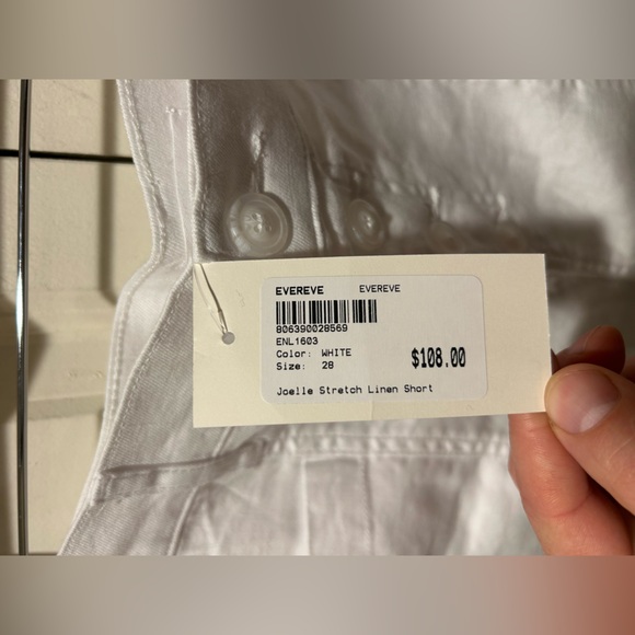 NWT EVEREVE Joelle Stretch Linen Short in White , size 28 - Picture 11 of 13